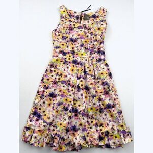 Taylor Floral Print Sundress - Vibrant Summer Dress -‎ Size 4